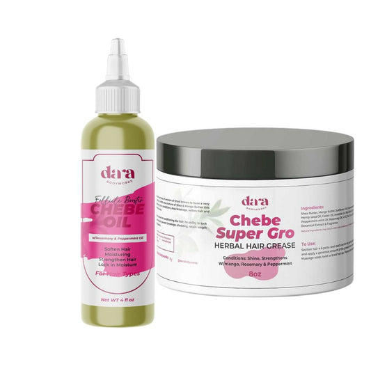 Combo Chebe Super Gro Stimulating Hair Grease + Oil - Dara Bodyworks